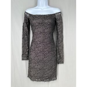 Bailey 44 Dress Small Black Mini Lace Metallic Party Holiday Whimsigoth Event
